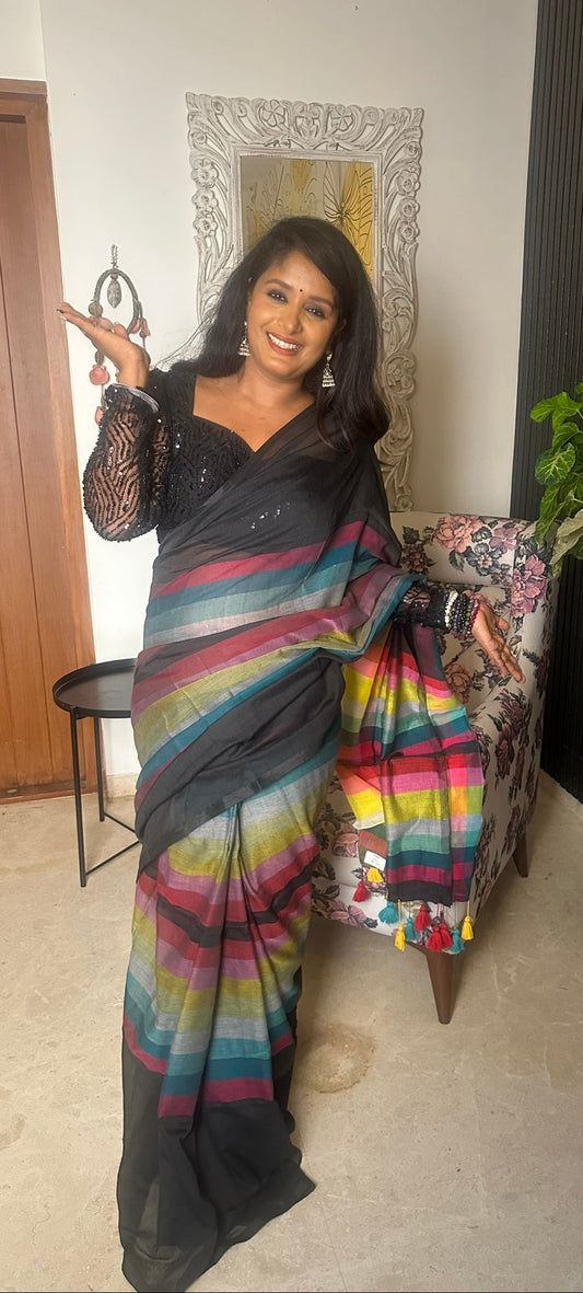 Rainbow Saree – Black(Code RB-01)
