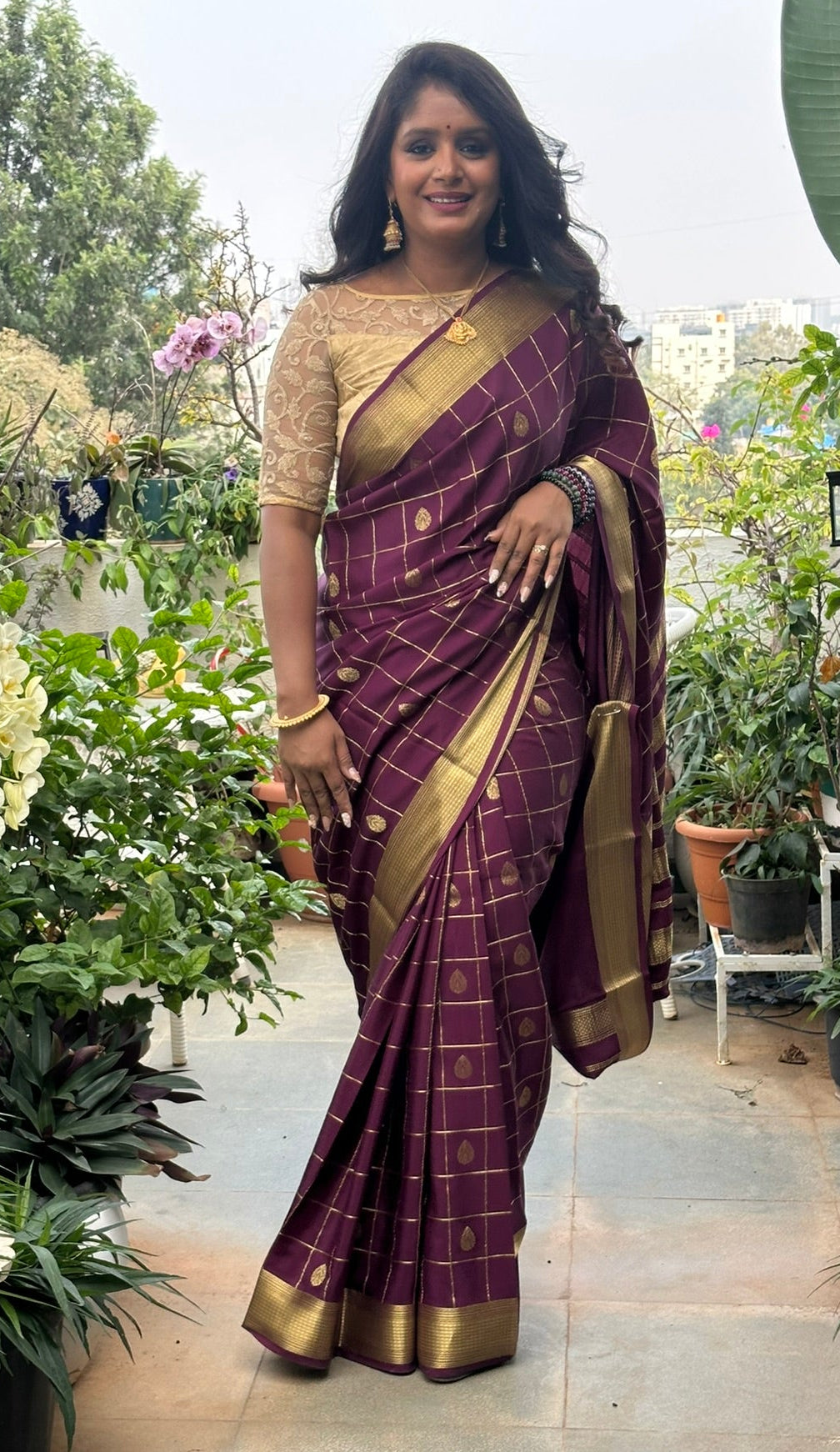 Pure Mysore Crepe Saree – 120 GSM(Code PMC-05)
