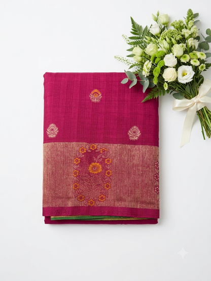 Tussar Heavy Meena Self Butta Saree with Rich Pallu | Premium Traditional Women’s Saree Product Code: TUS-01