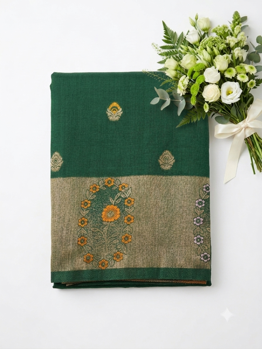 Tussar Heavy Meena Self Butta Saree with Rich Pallu | Premium Traditional Women’s Saree Product Code: TUS-01