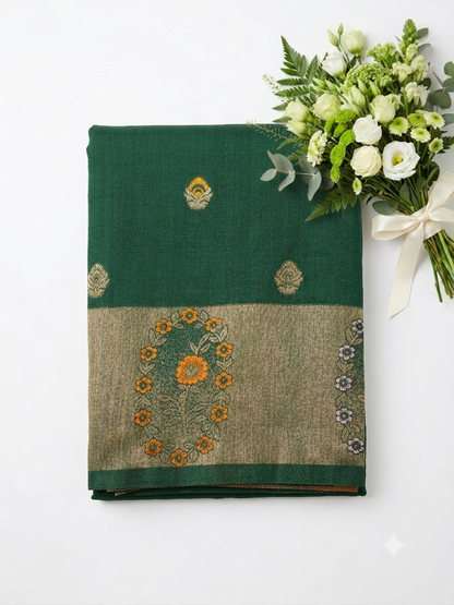 Tussar Heavy Meena Self Butta Saree with Rich Pallu | Premium Traditional Women’s Saree Product Code: TUS-01