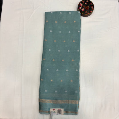 Premium Chinnon Saree for Women | Elegant Butta Design with Self Weave & Delicate Border | Festive, Wedding & Party Wear | Radha By Rapid Rashmi
