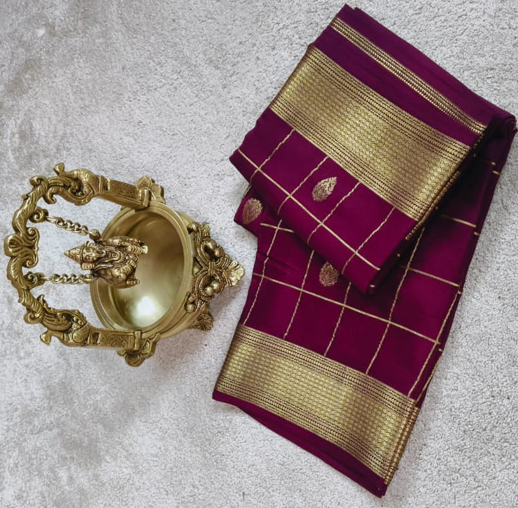 Pure Mysore Crepe Saree – 120 GSM(Code PMC-05)