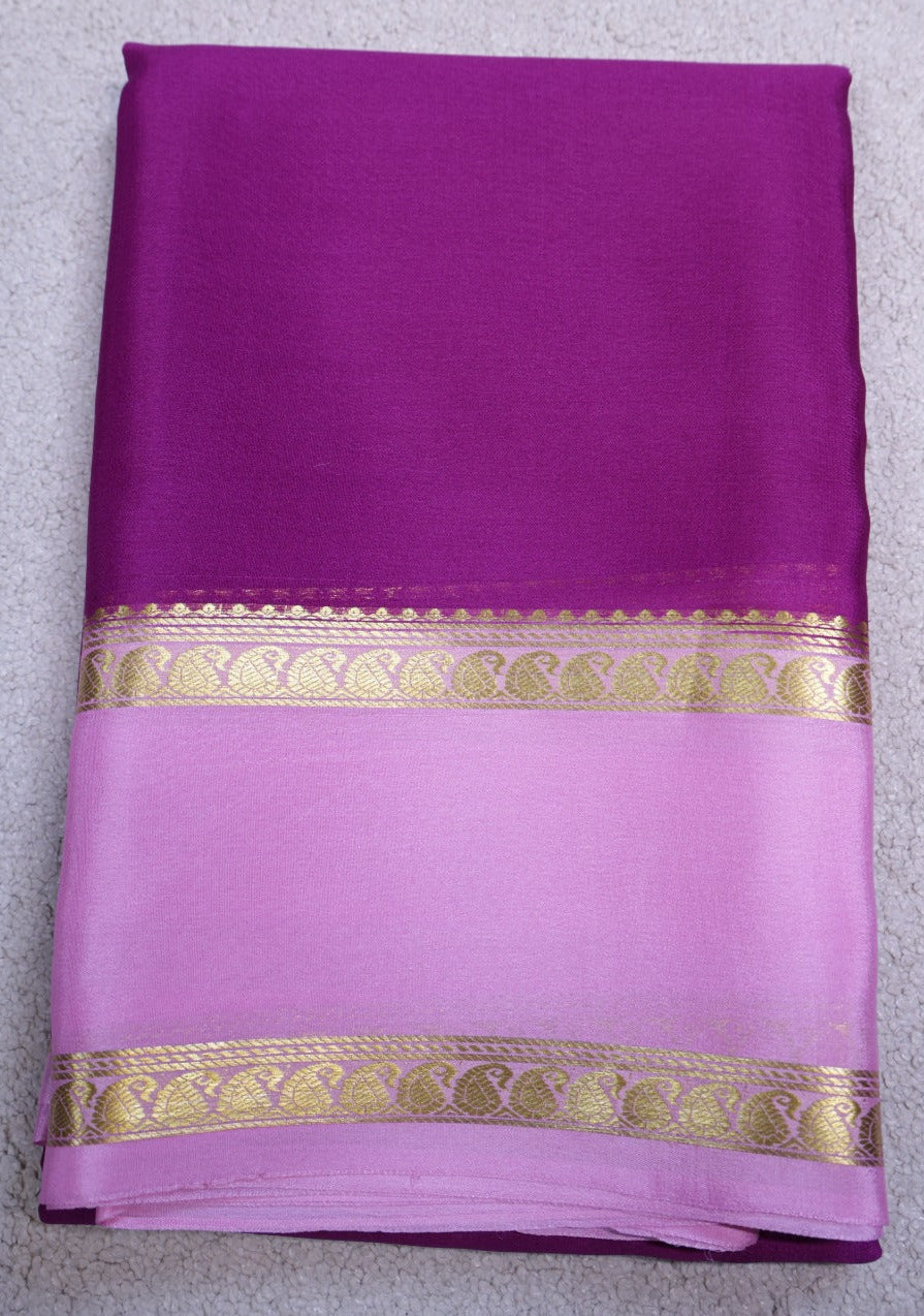 Pure Mysore Crepe Saree(Code MSC P-01)