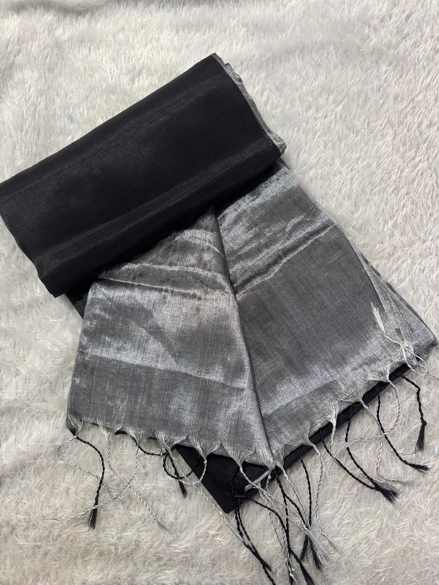 Mul Tissue Saree – Black(Code MMT-02)