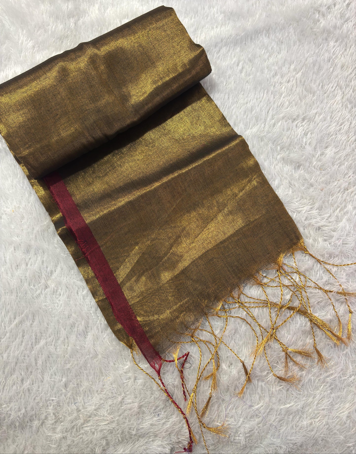 Mul Tissue Saree – Golden(Code MMT-03)