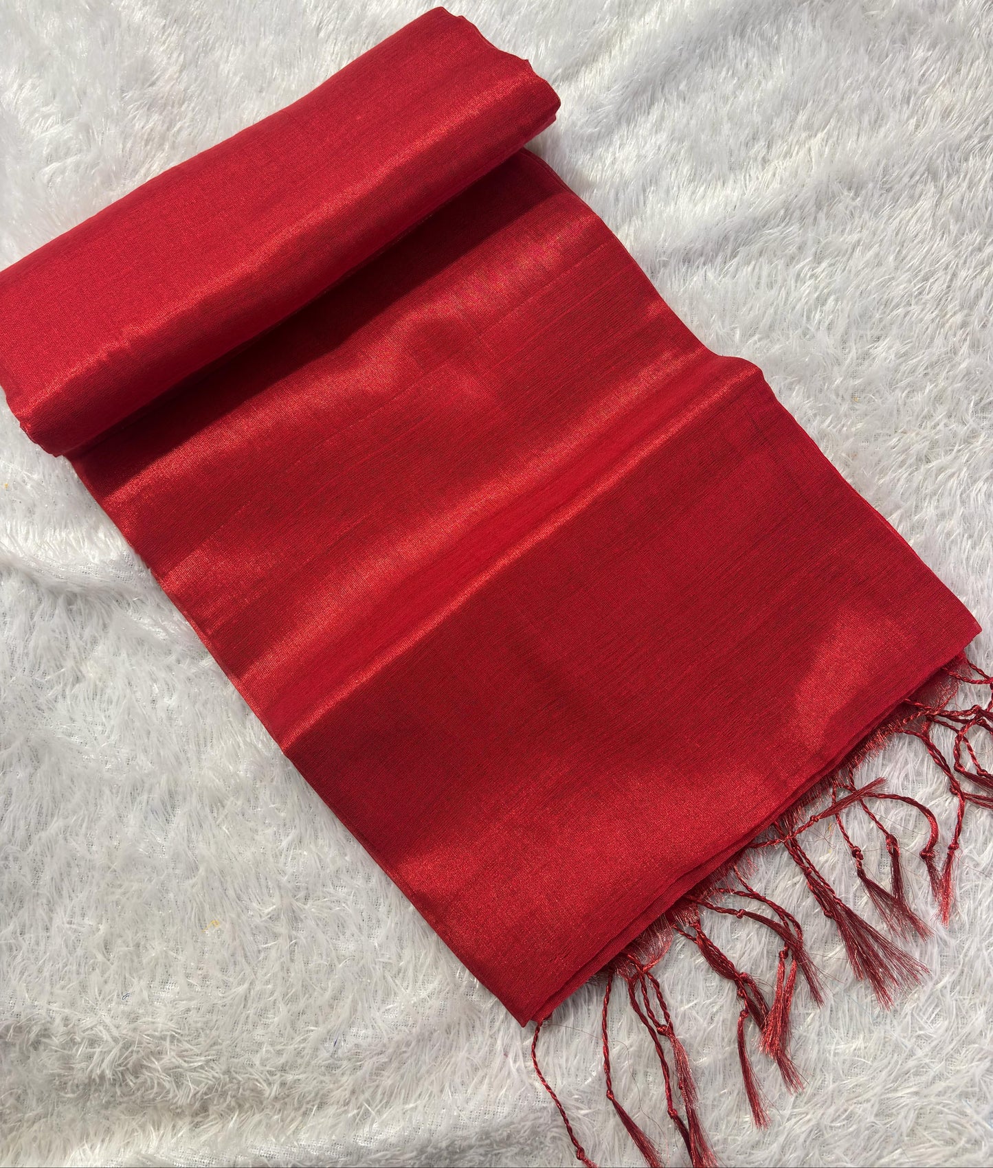 Mul Tissue Saree – Red(Code MMT-05)
