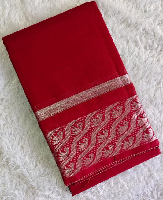 Chettinad Cotton Saree – Red(Code CC80-01)