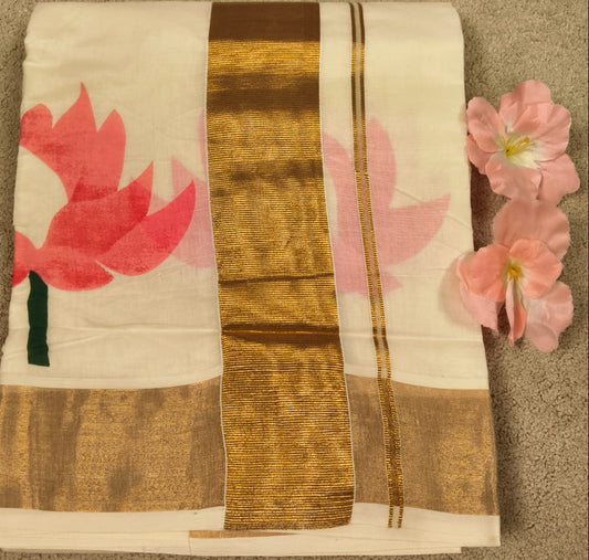 Lotus Cotton Saree(Code KTS-03)