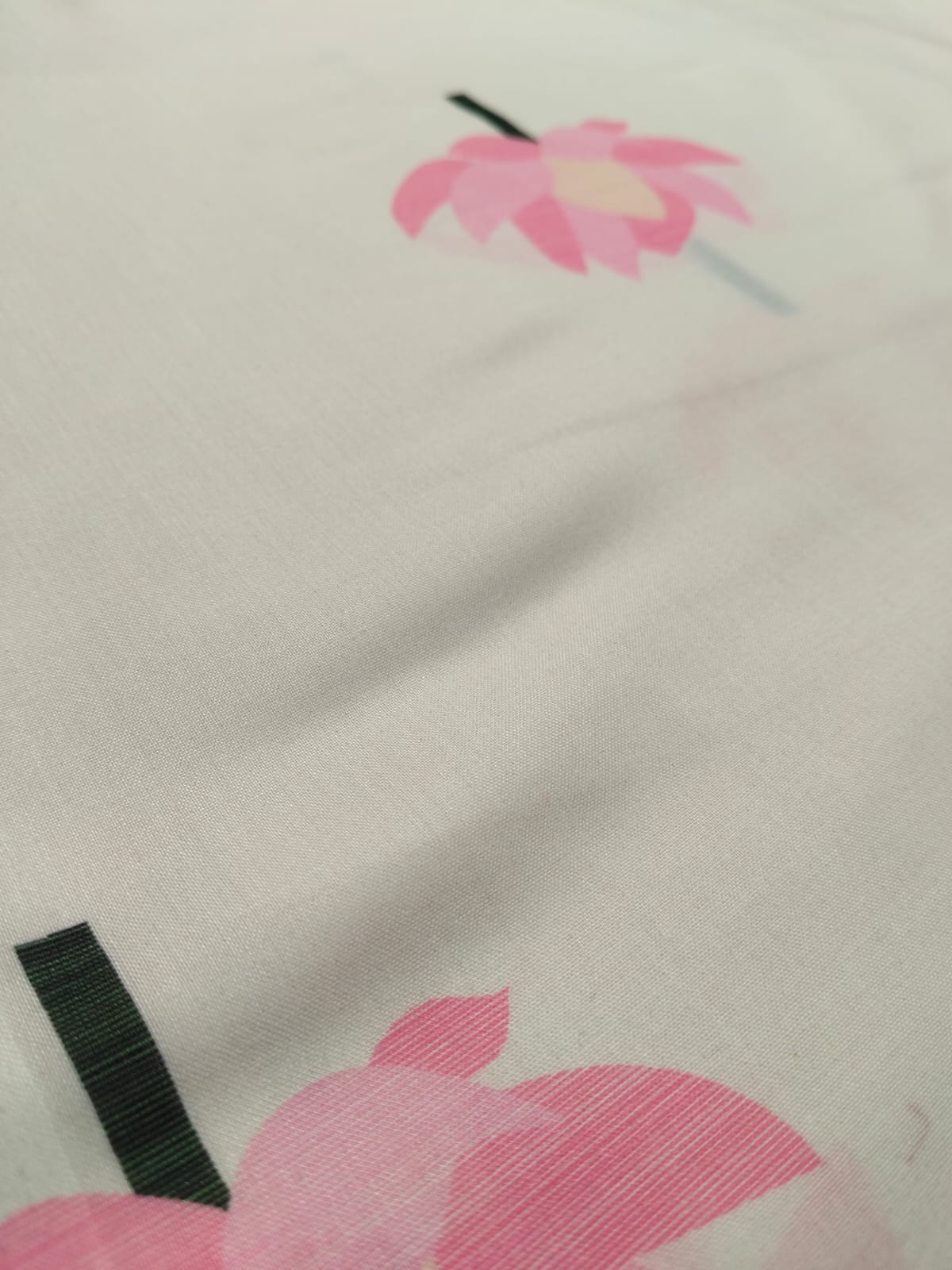 Pink Lotus Print Saree with Beaded Tassels(Code PLP-01)