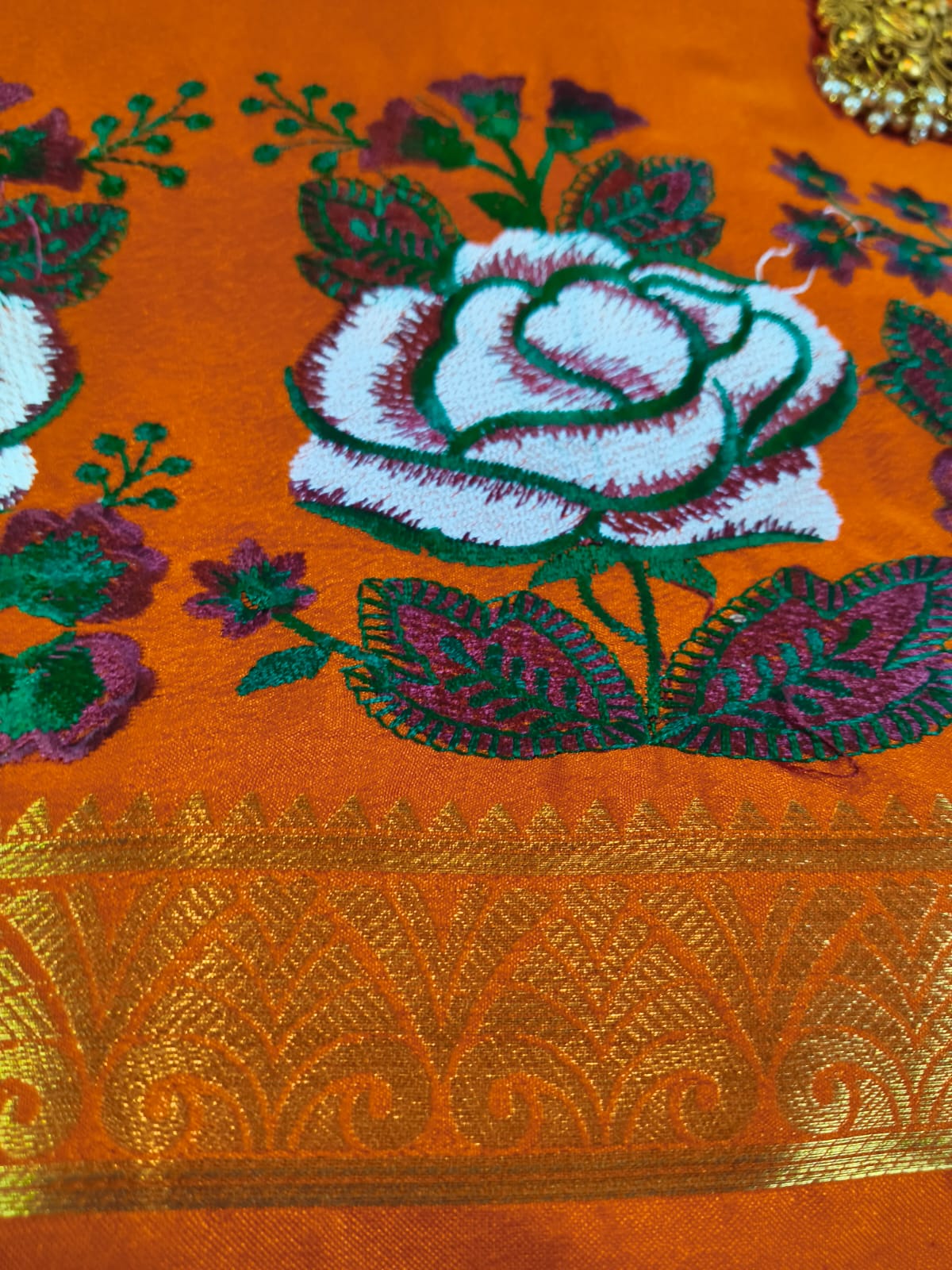 Semi Crepe Embroidery Work Saree(Code SS-31 )