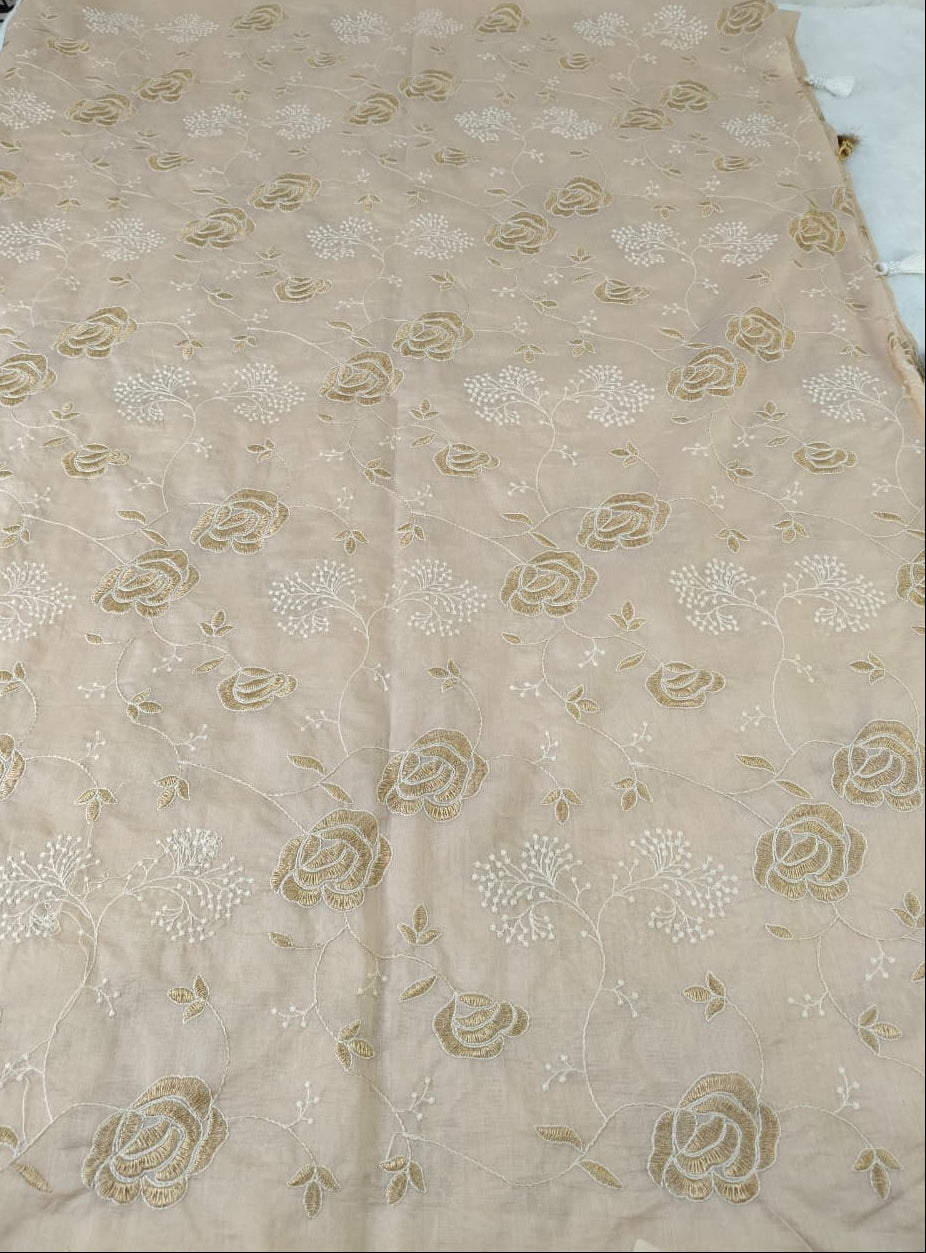Peach Rose Embroidered Saree(Code PRE-01)