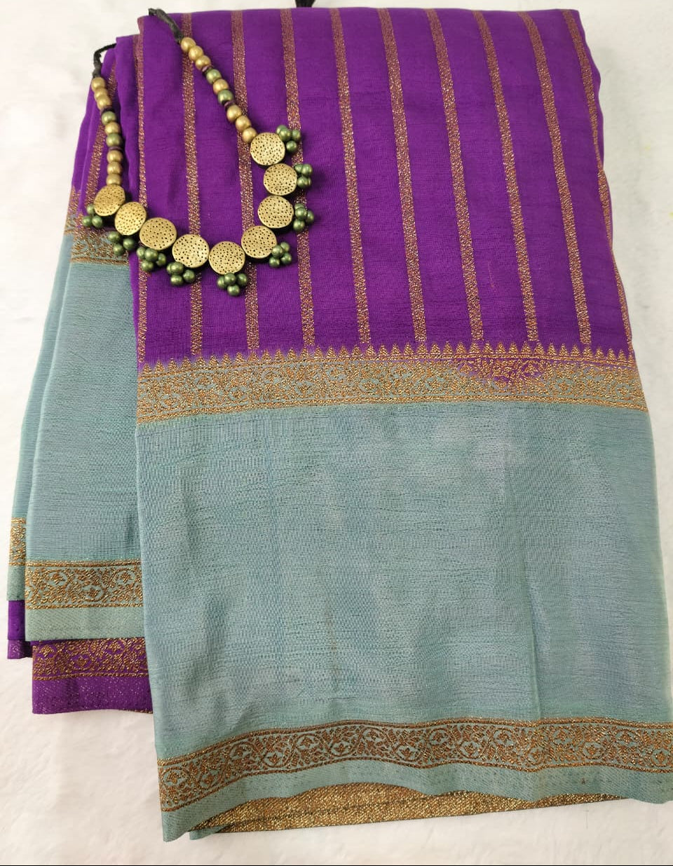 Wrinkle Premium Banarasi Saree(Code WKC-01)