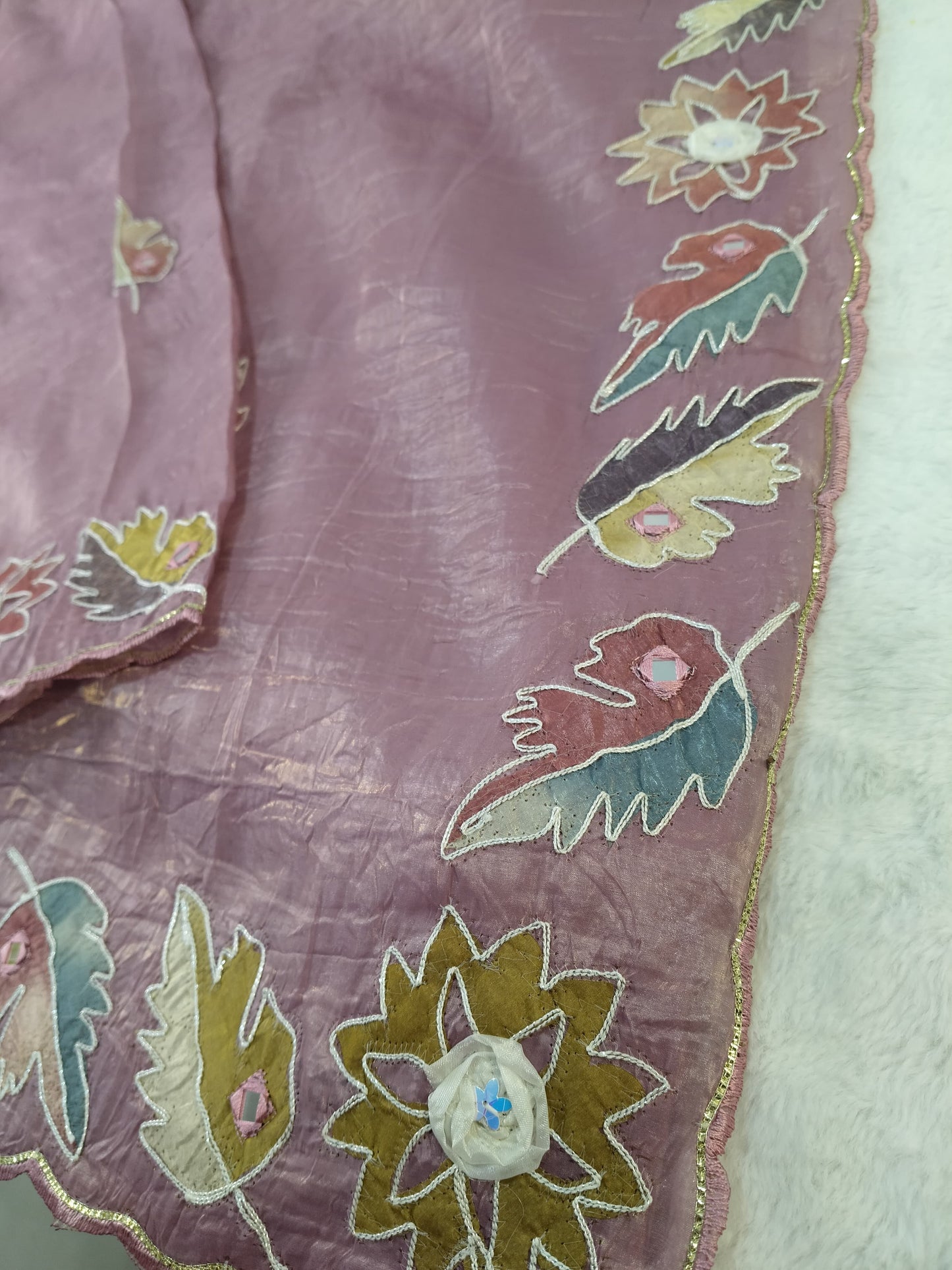 Organza Saree with Embroidery Work(Code OGZ-01)