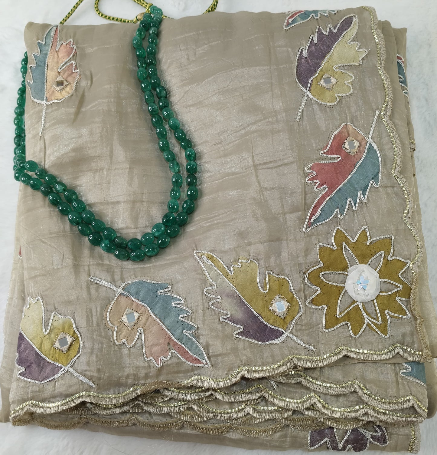 Organza Saree with Embroidery Work(Code OGZ-01)