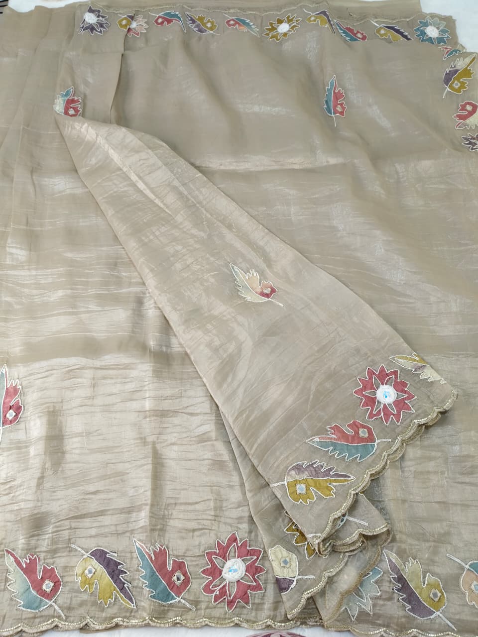 Organza Saree with Embroidery Work(Code OGZ-01)