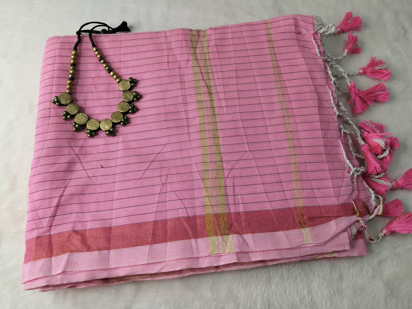 Khadi Cotton Sarees with stripes(KHDC-05)