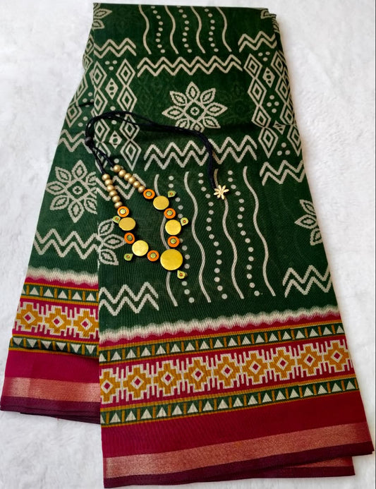 Mul Cotton Rangoli Prints Saree(Code MC-05)