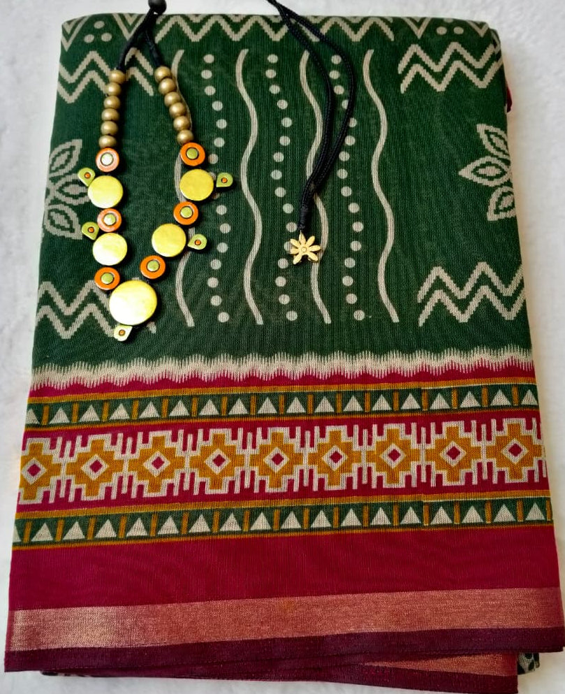 Mul Cotton Rangoli Prints Saree(Code MC-05)