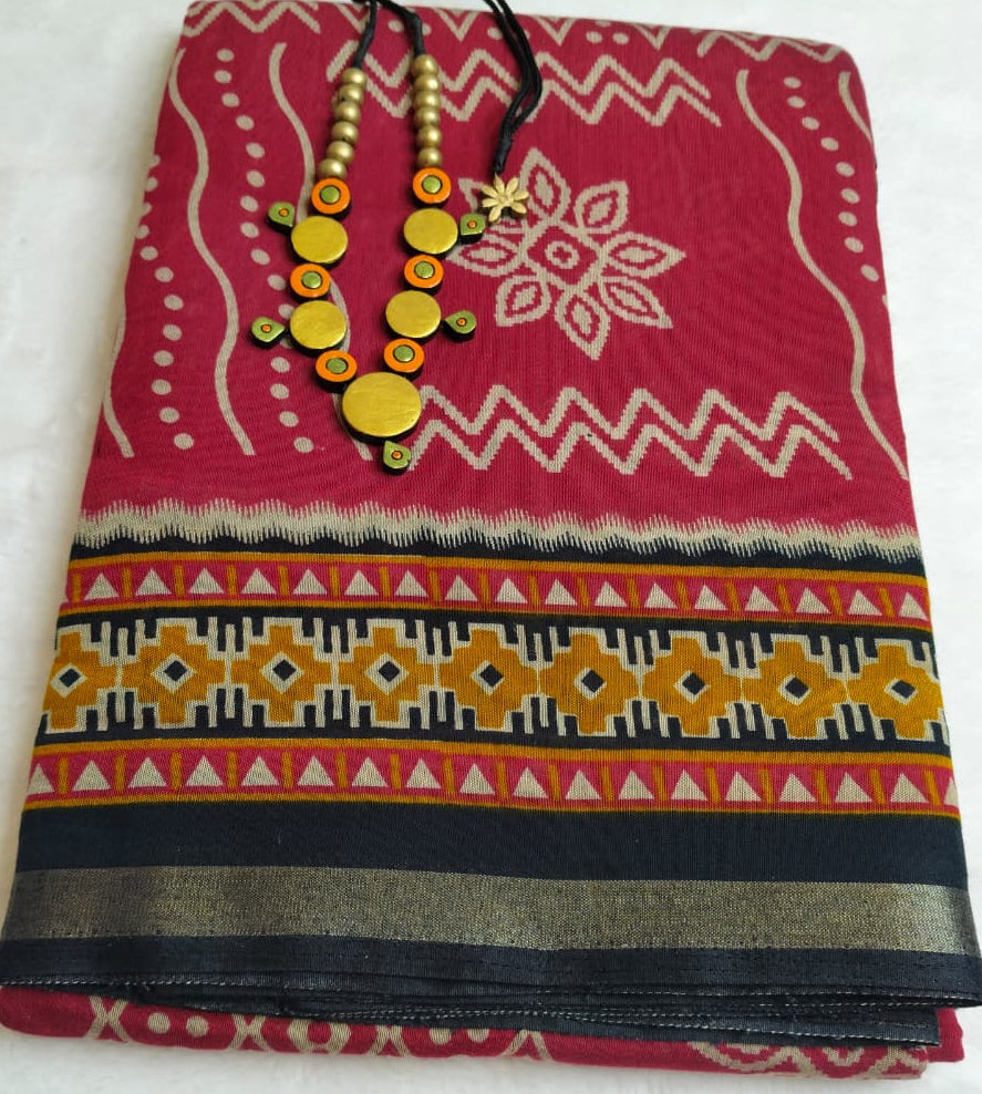 Mul Cotton Rangoli Prints Saree(Code MC-05)
