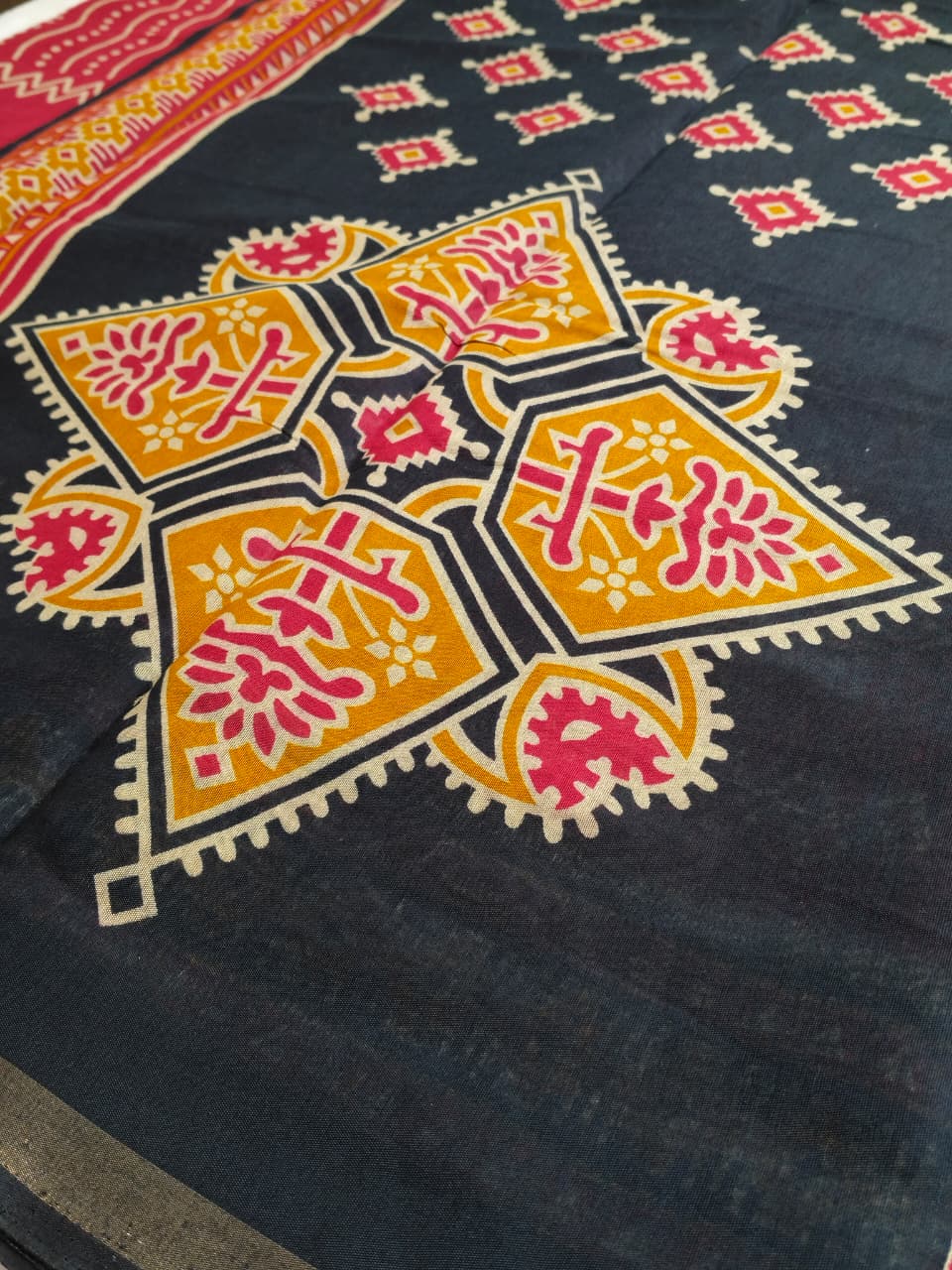 Mul Cotton Rangoli Prints Saree(Code MC-05)