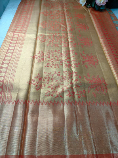 Pure Tissue Silk Floral Zari Saree-PTSS-01