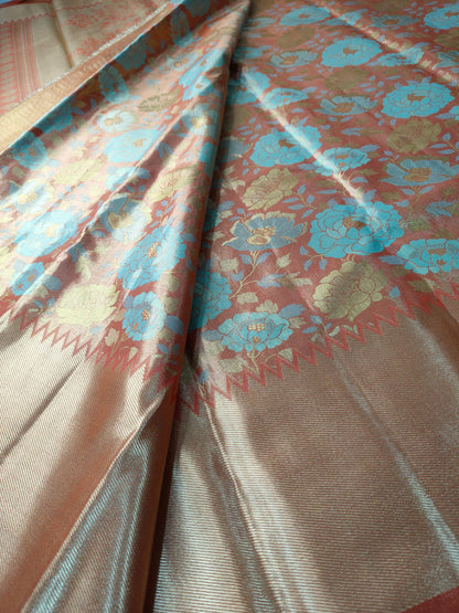 Pure Tissue Silk Floral Zari Saree-PTSS-01
