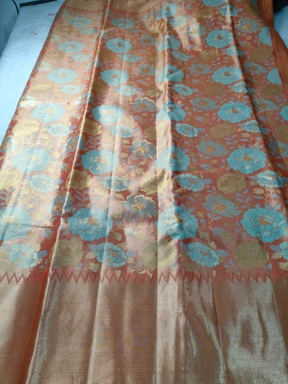 Pure Tissue Silk Floral Zari Saree-PTSS-01