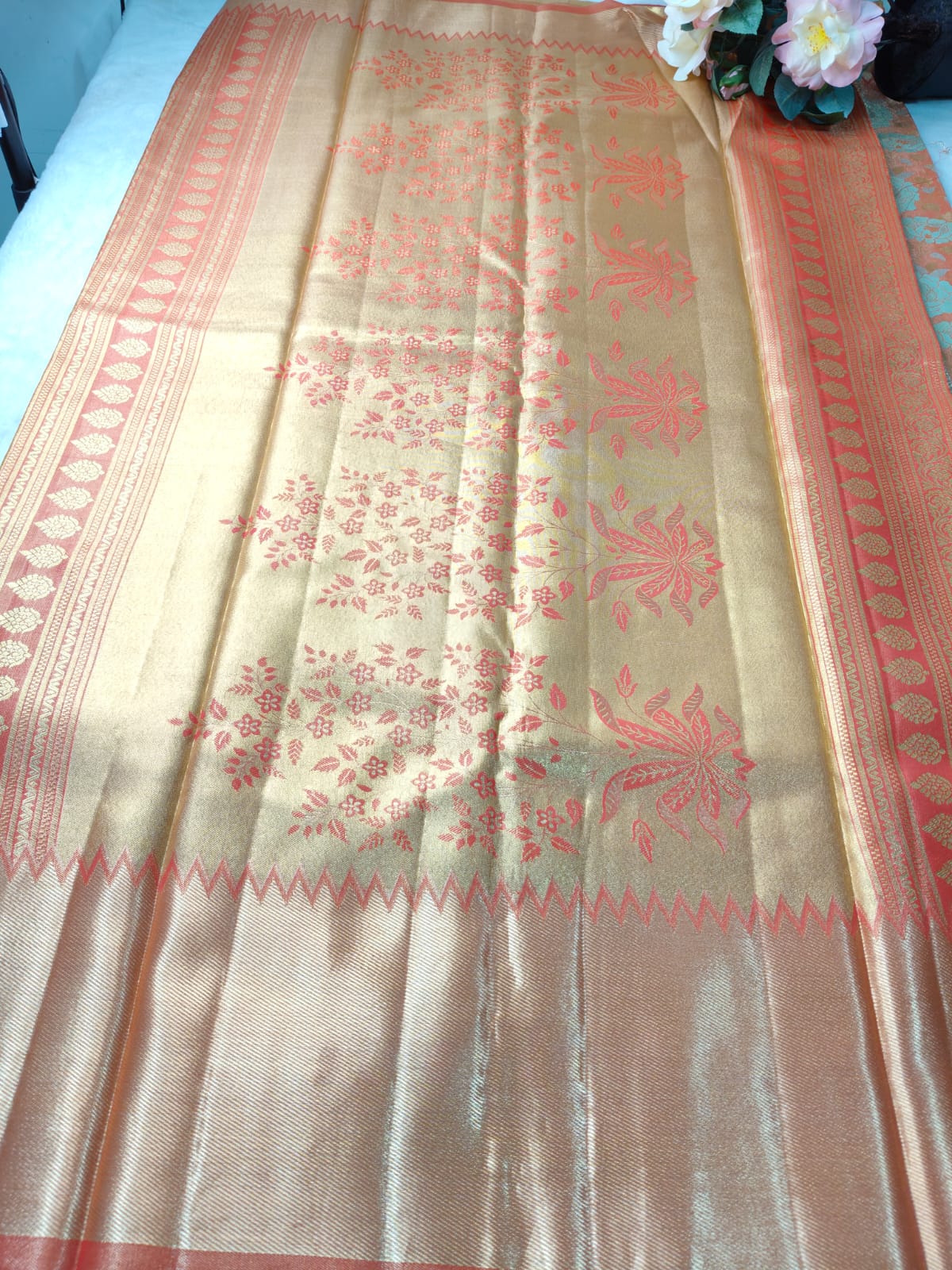 Pure Tissue Silk Floral Zari Saree-PTSS-01