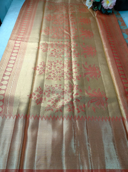 Pure Tissue Silk Floral Zari Saree-PTSS-01