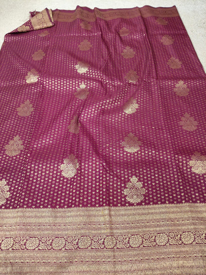 Royal Wine Zari Woven Traditional Premium semi silk Saree-SS-85