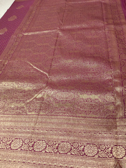 Royal Wine Zari Woven Traditional Premium semi silk Saree-SS-85