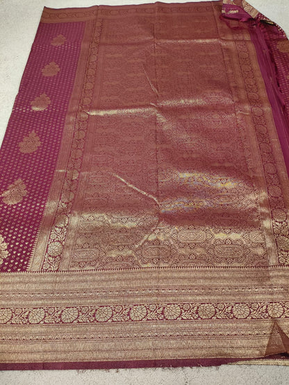 Royal Wine Zari Woven Traditional Premium semi silk Saree-SS-85