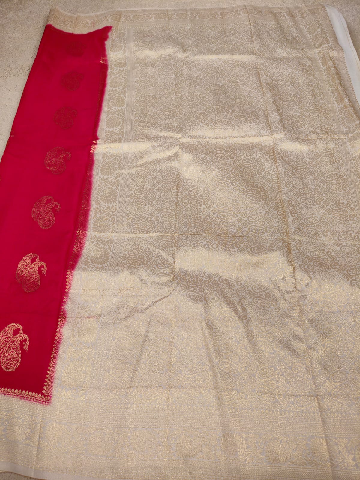 Elegant Rani Pink Premium Zari Saree-SS-86