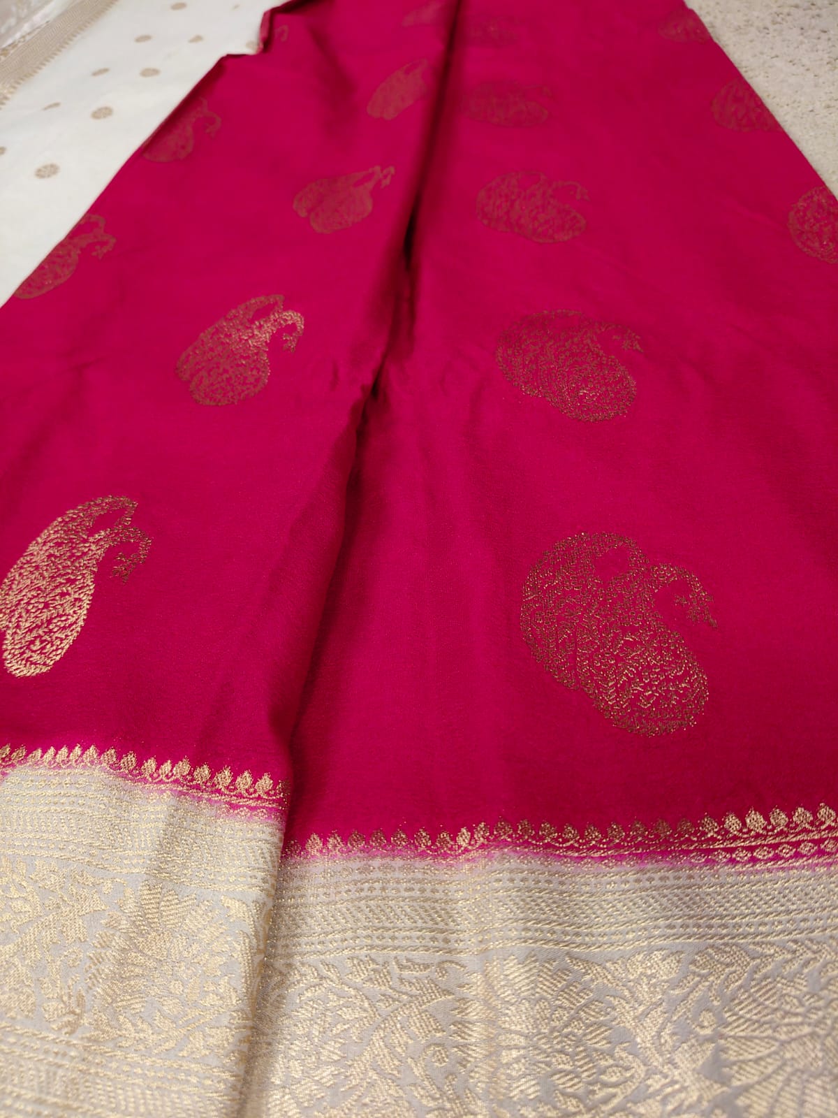 Elegant Rani Pink Premium Zari Saree-SS-86