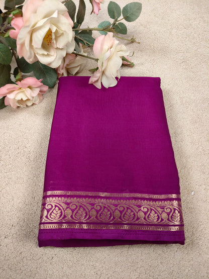 Royal Orchid Semi Mysore Crepe Silk Saree-SS-87