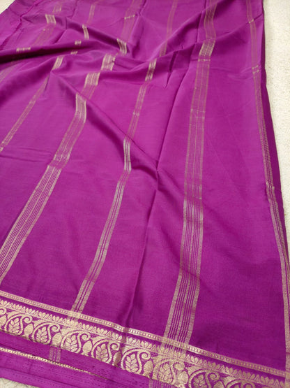 Royal Orchid Semi Mysore Crepe Silk Saree-SS-87