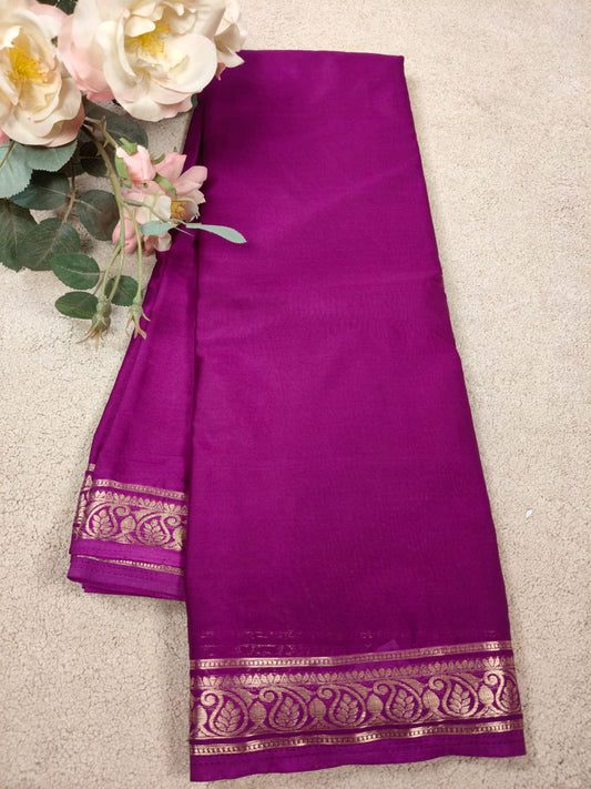 Royal Orchid Semi Mysore Crepe Silk Saree-SS-87