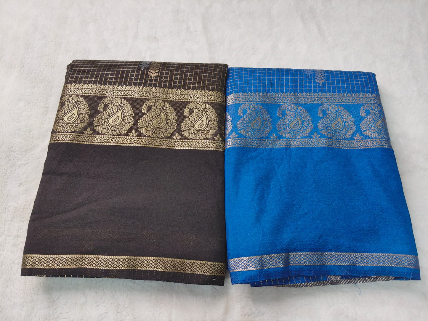 Semi Crepe Silk Saree with Rich Zari Border - SS-99