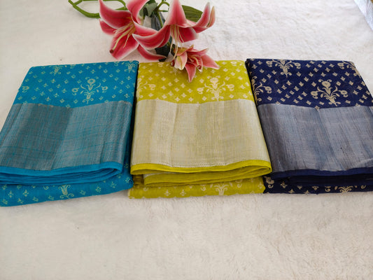 Elegant Linen Saree with Zari Border | Soft & Lightweight Daily Wear -SS -108
