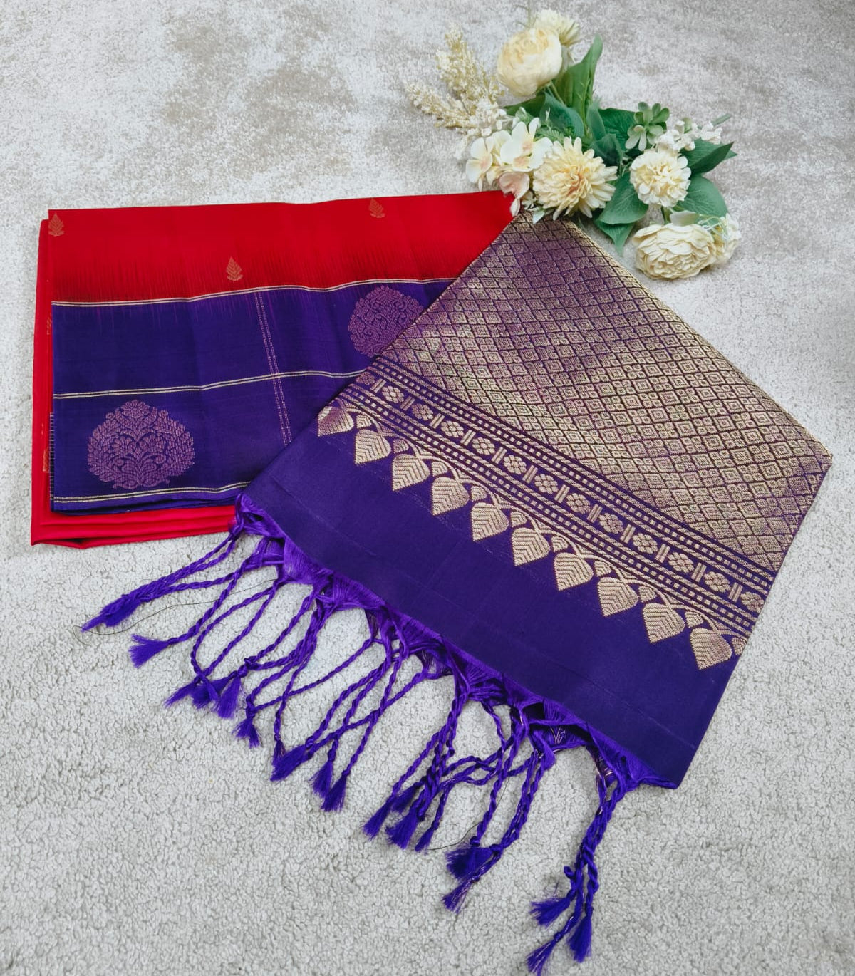 Pure Silk Saree – Magenta Red & Purple(Code PSS-20)