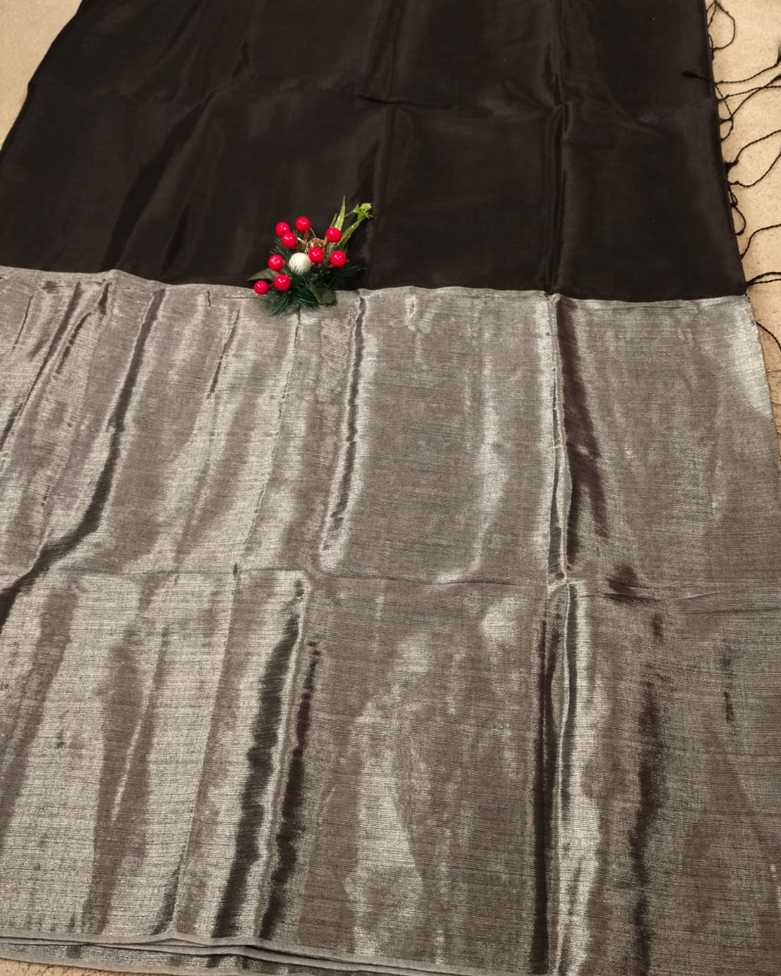 Mul Tissue Saree – Black(Code MMT-02)