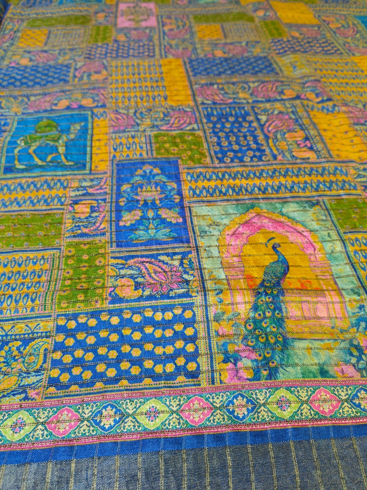 Mughal Art Tissue Saree – Intricate Heritage Motifs(Code MS-01)