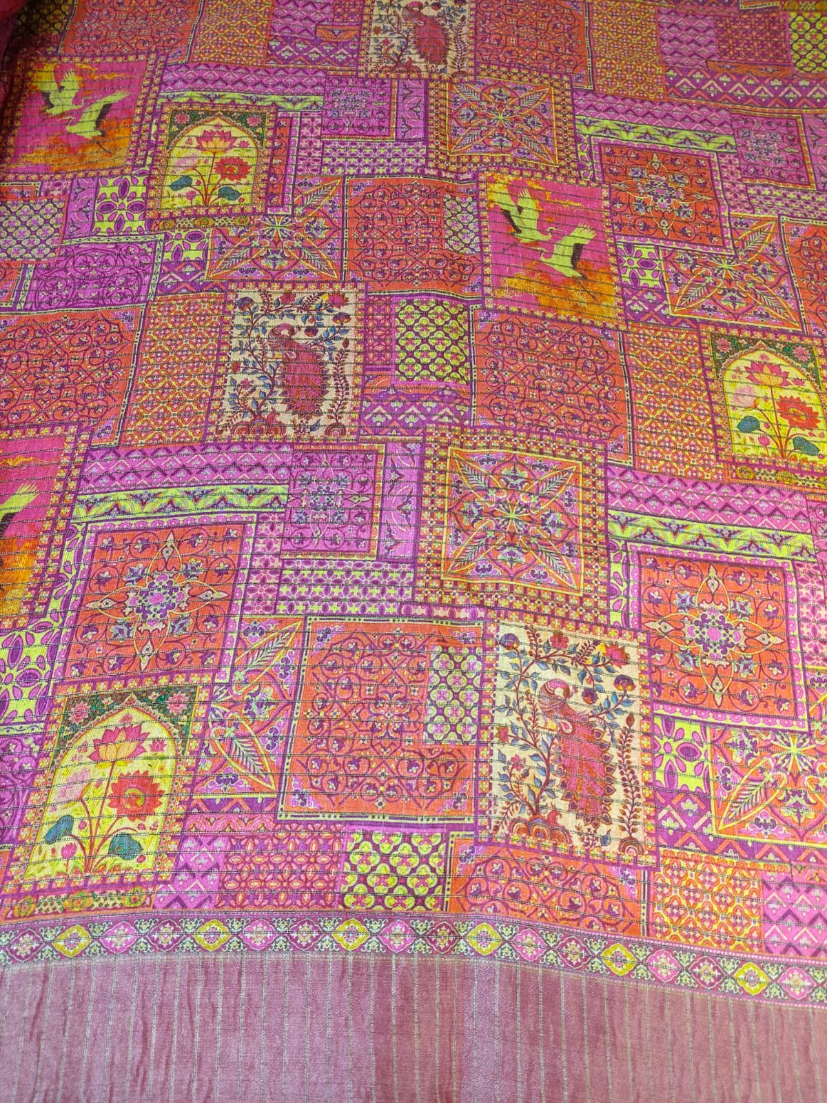 Mughal Art Tissue Saree – Intricate Heritage Motifs(Code MS-01)