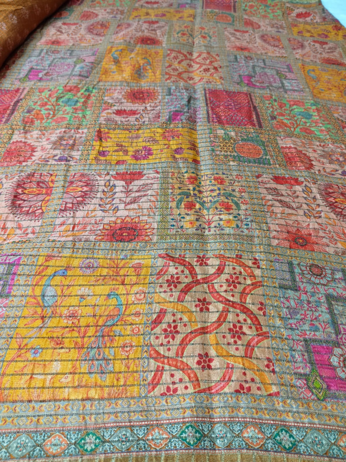 Mughal Art Tissue Saree – Intricate Heritage Motifs(Code MS-01)