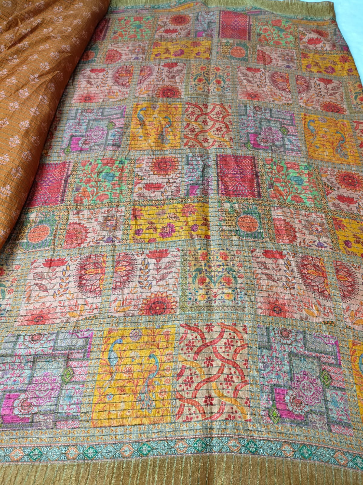 Mughal Art Tissue Saree – Intricate Heritage Motifs(Code MS-01)