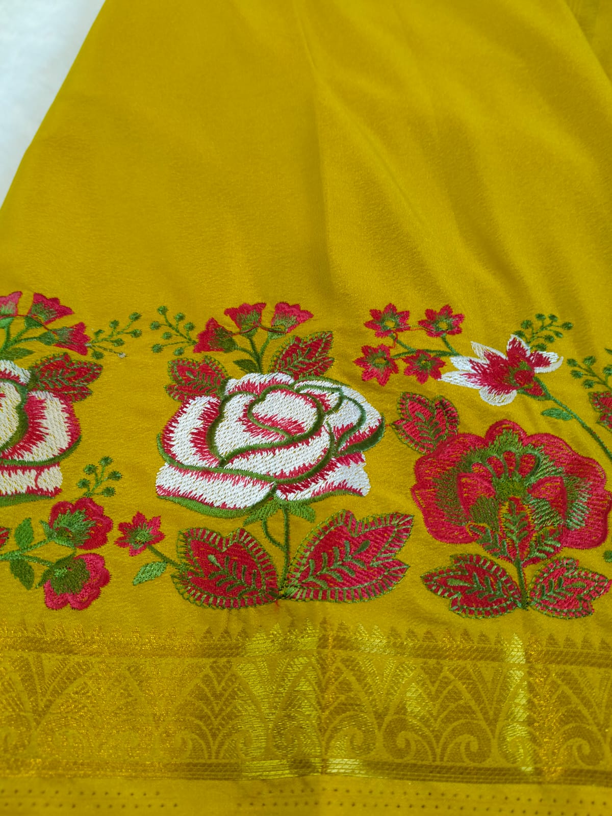 Semi Crepe Embroidery Work Saree(Code SS-31 )