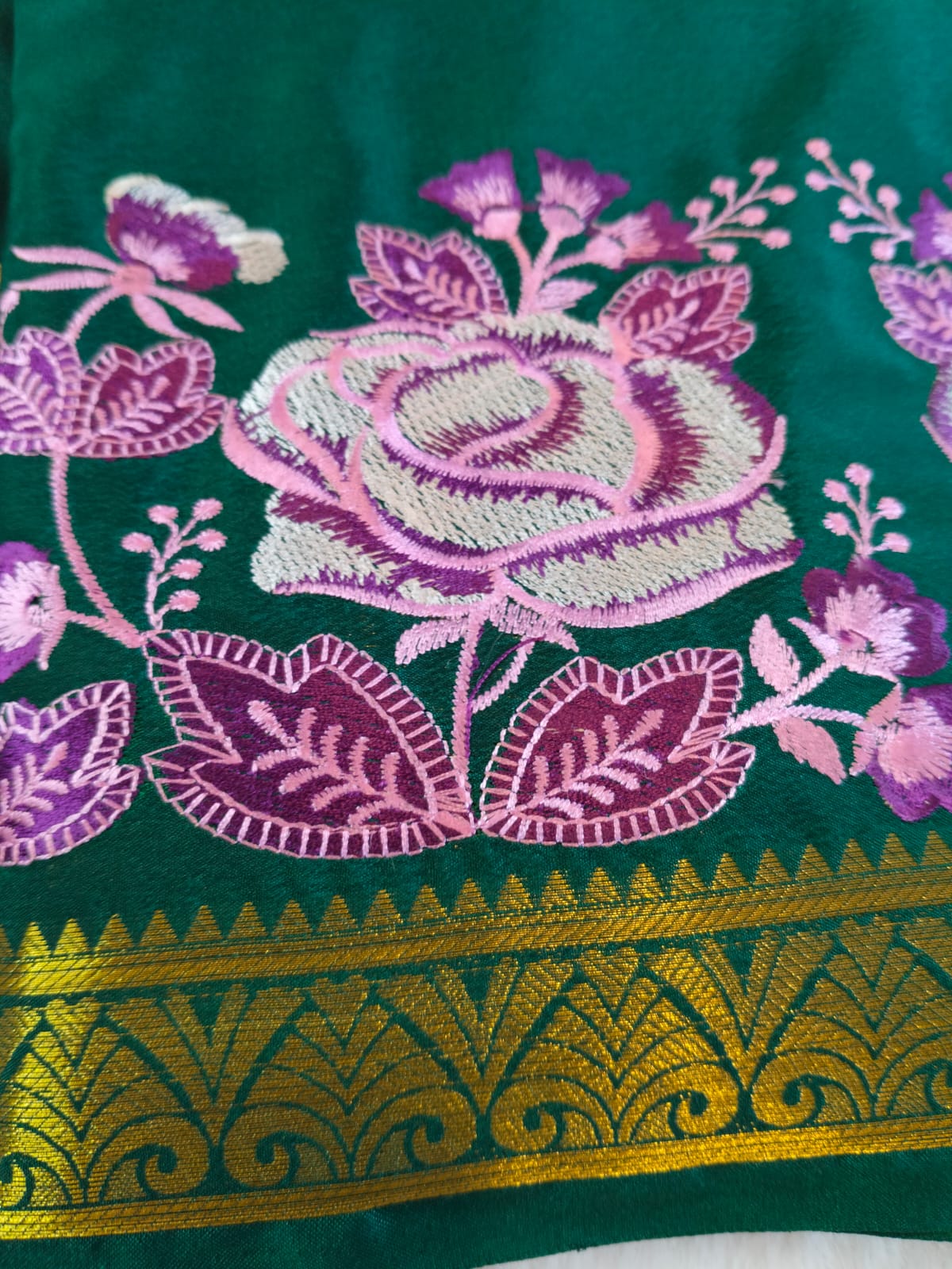 Semi Crepe Embroidery Work Saree(Code SS-31 )