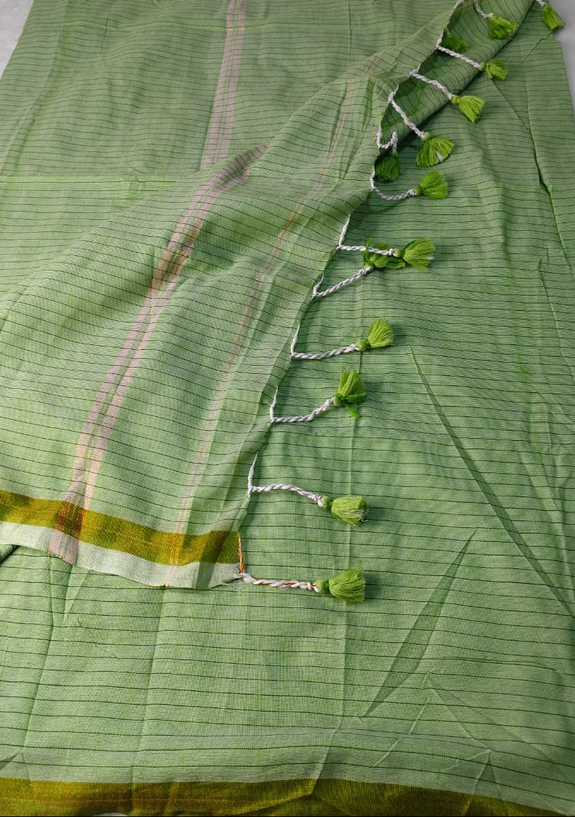 Khadi Cotton Sarees with stripes(KHDC-05)