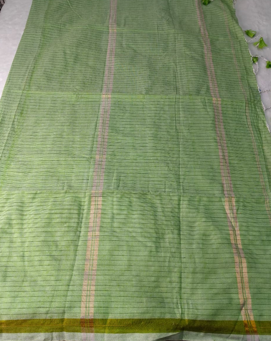 Khadi Cotton Sarees with stripes(KHDC-05)